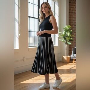 NWT J. Crew Black and White midi Skirt